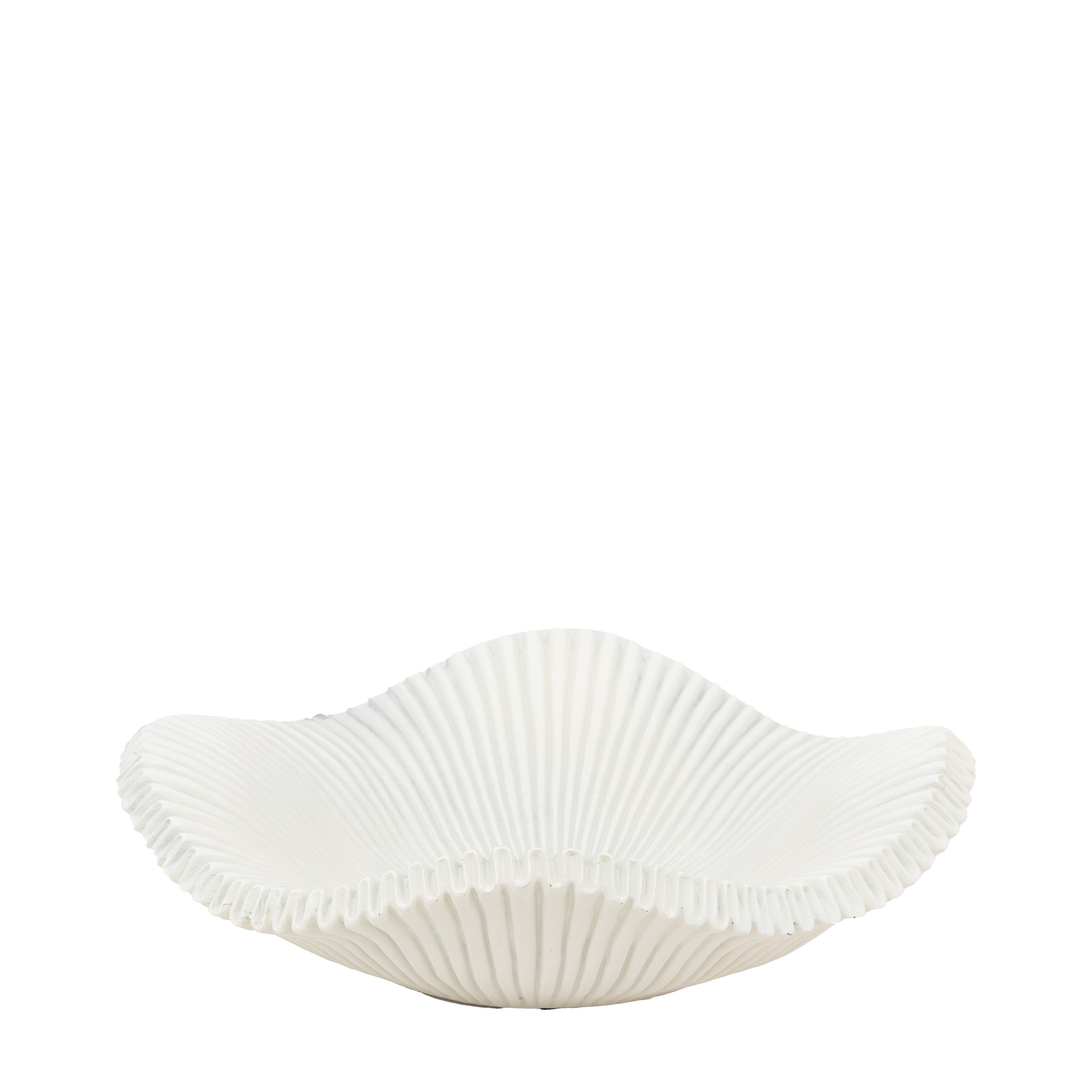 Adair White Stone Ridged Tray Dish